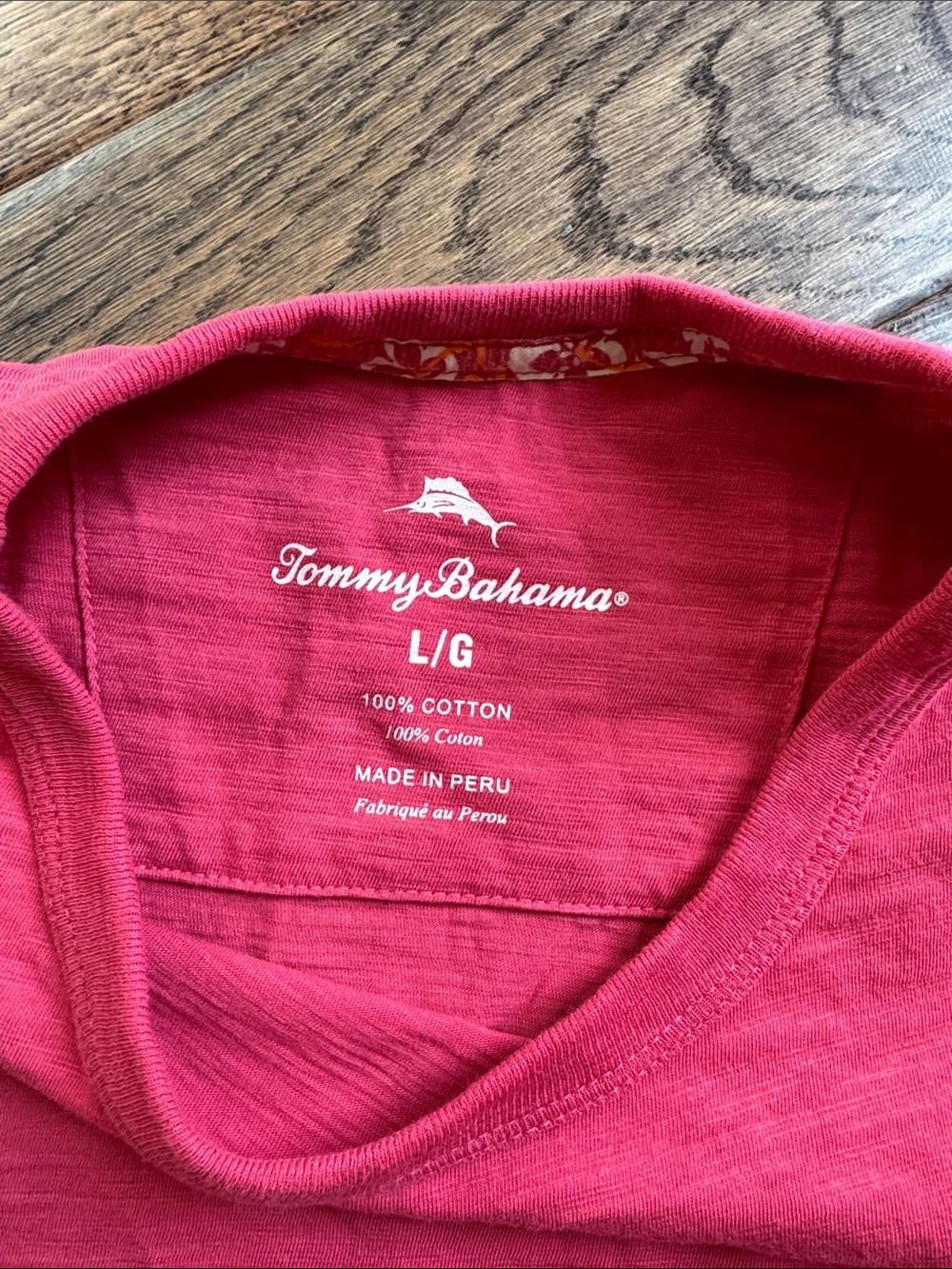 Tommy Bahama Red Short Sleeve Crewneck Pocket Tee - Picture 2 of 4